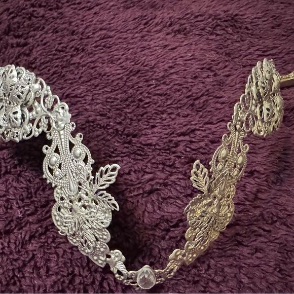 Elven Diadem Silver Tiara Crown Fairy Headdress Wedding Elf Headpiece Bridal - Picture 4 of 6